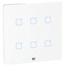 Interruptor Touch Inteligente 6 Botoes WI-FI 10A + RF com Placa 4X4 WEG Home Branco