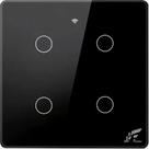 Interruptor Touch Inteligente Wi-fi e RF 4 Botões 4x4 Preto