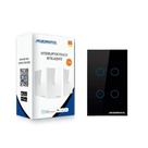 Interruptor Touch Wi-Fi Lite 4 Botões Preto Google Home Alexa - Nova Digital