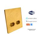 Interruptor touch wi-fi tok glass 2pads+2tom dourado 4x4