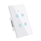 Interruptor Touch Wifi Inteligente 4 Botões Aitek Alexa Google