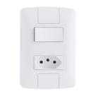 Interruptor Tramontina Aria 1 Tecla Simples - Tomada 2P+T 10A com Placa Branco