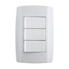 Interruptor Triplo Simples 10a 250v C/placa 4x2 Slim Ilumi