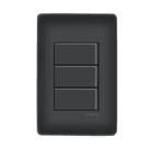 Interruptor Triplo Simples 16A 250V Habitat Black Ref 4051 Fame Interruptor Triplo Simples 16A 250V Habitat Black Ref 4051 Fame