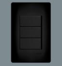 Interruptor Triplo Simples 16A Fame Placa 4X2 Habitat Black
