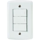 Interruptor Triplo Simples 3 Teclas com Placa Branca Lux2 4x2 10A 250V Tramontina