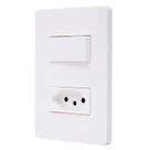 Interruptor Unno 1 Tecla Simples E Tomada 10A 250V Branco Abb
