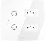 Interruptor Wifi Touch 2 Botões + 2 Tomadas 20A Inteligente 4x4 Branco