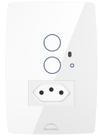 Interruptor Wifi Touch 2 Botões + Tomada 20A Inteligente 4x2 Branco