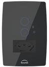 Interruptor Wifi Touch 2 Botões + Tomada 20A Inteligente 4x2 Preto
