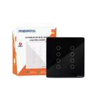 Interruptor Zigbee 8 Botões Touch Tuya Google Alexa (Preto) ZTS-US8B
