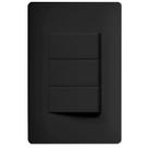 Interruptores Simples 3 Preto 16A/250v Com Placa Suporte Fame