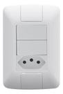 Interuptor Aria 2 Simples + Tomada 10a Com Placa Tramontina