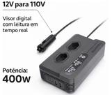 Inversor Tensão 12v para 110v Veicular Potência 400w Conversor 4 Portas Produto Qualidade Premium