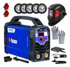 Inversora Solda Boxer 220a Flama 221 Com esquadro e kit Proteção