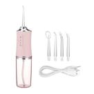 Irrigador Oral Limpeza Bucal Recarregável 4 Bicos -ROSA