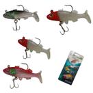 Isca Artificial 4 Peixes Pesca Soft Shad Pescaria Robalo Lambari Tucunare Tainha Mar Açude Rio Lago