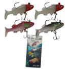 Isca Artificial Pesca 4 Peixes Soft Shad Pescaria Lambari Robalo Tucunare Tainha Pescaria Mar Açude Rio Lago