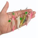 Isca de Camarões Artificais para pesca kit com 4 unidades