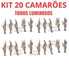 Iscas Artificial camarão De Silicone Com Anzol Kit 40 ou 20 unidades de 4 cms e 1,2 gramas Pesca Tuc