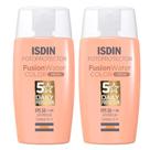 Isdin Fusion Water 5 Stars Color Kit com 2 Unidades Protetor Solar Facial com Cor FPS50 50ml Média