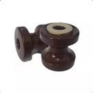 Isolador Roldana de Porcelana 72x72 mm Fertak para Cerca Elétrica