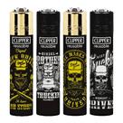 Isqueiro Clipper Maxi Driving Skulls (Display c/ 24un)