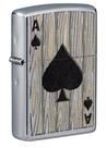 Isqueiro de Bolso Zippo Ace of Spades Cromado à Prova de Vento