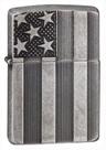 Isqueiro de bolso Zippo Armor American Flag Antique Silver