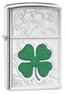 Isqueiro de bolso Zippo Clover Design de alto polimento cromado