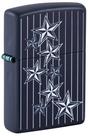 Isqueiro de bolso Zippo com design de estrela, azul-marinho fosco, à prova de vento