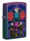 Isqueiro de bolso Zippo Eagle, Snake, Skull Design iridescente