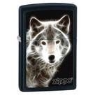Isqueiro de Bolso Zippo Ghostly Wolf Preto Fosco à Prova de Vento