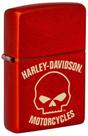 Isqueiro de bolso Zippo Harley-Davidson Laser Skull vermelho metálico