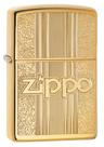 Isqueiro de bolso Zippo High Polish Brass com design estampado