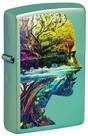 Isqueiro de Bolso Zippo One com Design Natureza Verde Alto Brilho