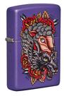 Isqueiro de bolso Zippo Wolf in Sheeps Clothing Tattoo Purple