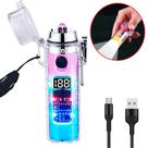 Isqueiro Elétrico A Prova De Vento Recarregável Com Lanterna Micro Usb Design Lindo Degradê HB2561