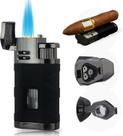 Isqueiro PROMISE Triple Jet Flame recarregável butano preto