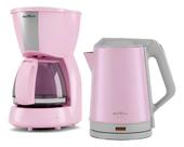 it Cozinha Britânia Bkt88 Cafeteira+chaleira Elétrica Rosa