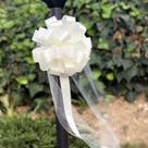 Ivory Wedding Pull Bows, embrulho para presente, etc., 20 cm de largura, conjunto de 6