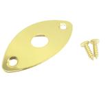 Jack Plate Canoa Oval Lisa Para Guitarra Dourada Dolphin
