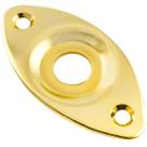 Jack Plate Curvo Oval Vintage Dourado Para Guitarra Contra Baixo