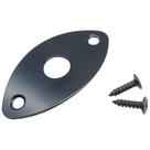 Jack plate guitarra Oval Curvo Liso preta DOLPHIN