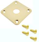 Jack plate quadrado curvo guitarra DOURADO LJCH e parafusos Jack plate quadrado curvo guitarra DOURADO LJCH e parafusos