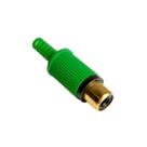 Jack rca plastico c/rabicho ouro vd