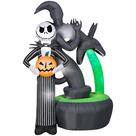 Jack Skellington inflável Gemmy 228488 com fonte de Halloween Jack Skellington inflável Gemmy 228488 com fonte de Halloween