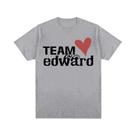 Jacob Wears Team Edward tem Twilight Fãs Roupas Retro Moda Feminina Casual Camiseta Grande