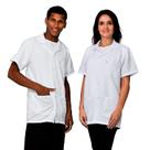 Jaleco Branco Manga Curta LojaLoja Oxford Com Gola 3 Bolsos