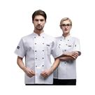 Jaleco De Chef Unissex Preto E Branco De Manga Curta Para Homens E Mulheres, Uniforme De Cozinha